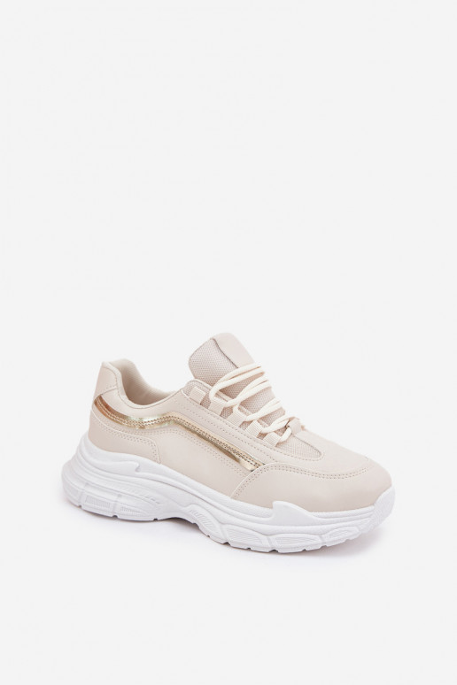 Sneakers Women's Sports Shoes On Thick Sole Beige Lerila