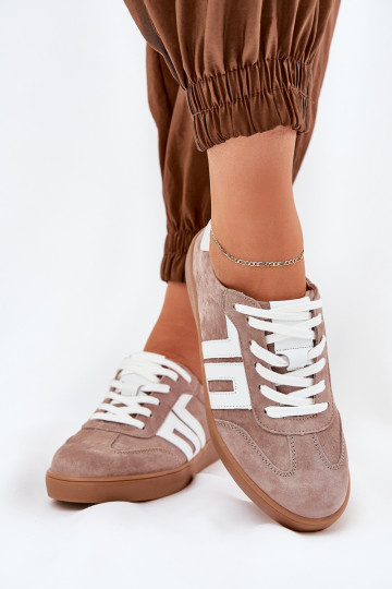 Sneakersy Buty Sportowe Zamszowe Vinceza 79517 Beżowe 2