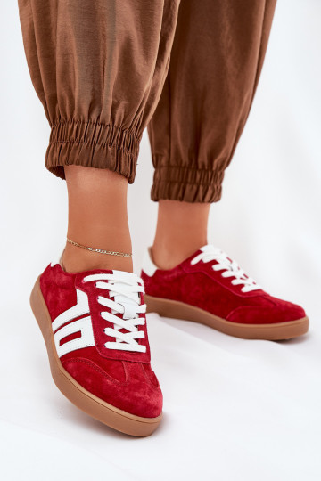 Sneakers Sports Shoes Suede Red Vinceza 79517