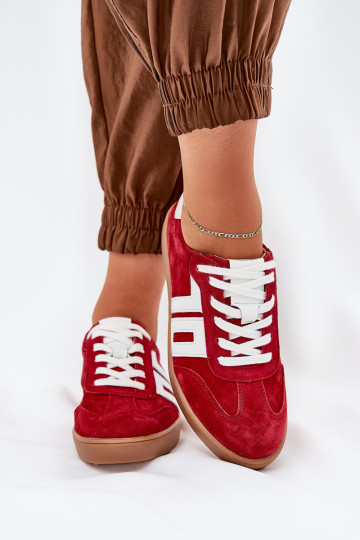 Sneakersy Buty Sportowe Zamszowe Vinceza 79517 Czerwone 2
