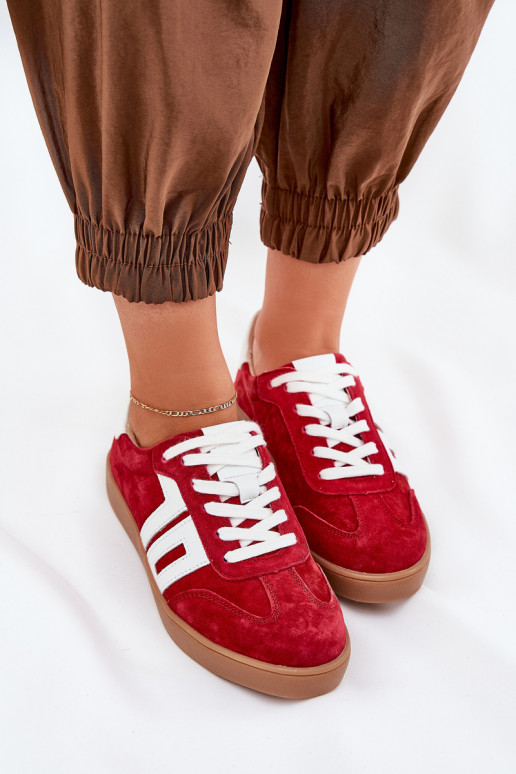 Sneakersy Buty Sportowe Zamszowe Vinceza 79517 Czerwone