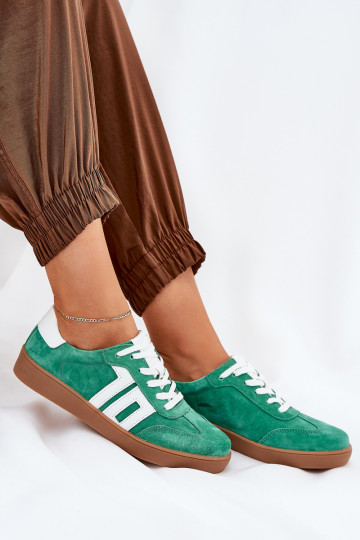 Sneakers Sports Shoes Suede Green Vinceza 79517