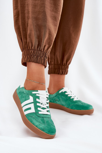 Sneakers Sports Shoes Suede Green Vinceza 79517 2