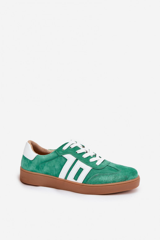 Sneakers Sports Shoes Suede Green Vinceza 79517