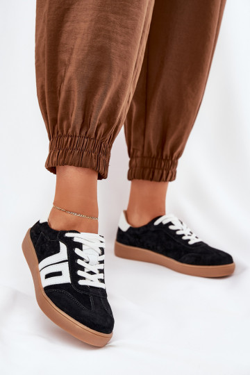 Sneakersy Buty Sportowe Zamszowe Vinceza 79517 Czarne 2