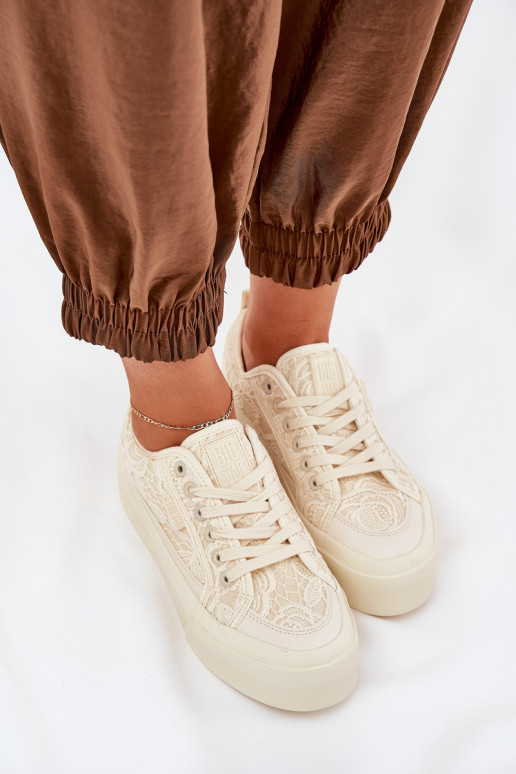 Lace Women's Sneakers Big Star RR274746 Beige