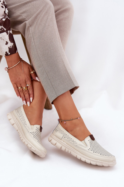 Breathable Ballet Flats Made Of Natural Leather Vinceza 95336 Beige Breathable Ballet Flats Made Of Natural Leather Vinceza 95336 Beige