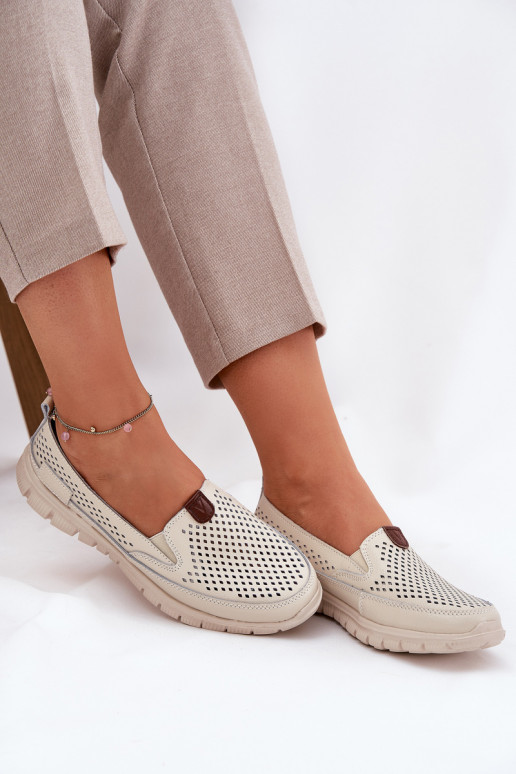 Breathable Ballet Flats Made Of Natural Leather Vinceza 95336 Beige Breathable Ballet Flats Made Of Natural Leather Vinceza 95336 Beige