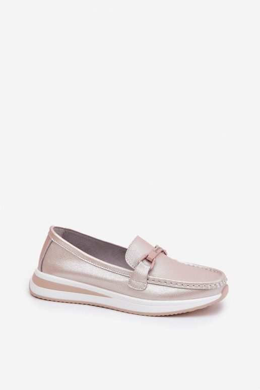 Women's Leather Moccasins S.Barski GR51-598 Pearl Pink Women's Leather Moccasins S.Barski GR51-598 Pearl Pink