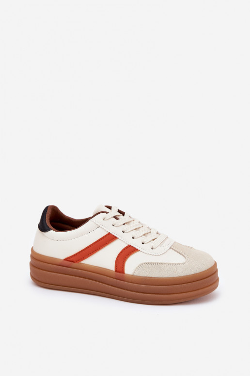 Sneakersy Damskie Na Platformie Beżowe Tolianna Sneakersy Damskie Na Platformie Beżowe Tolianna