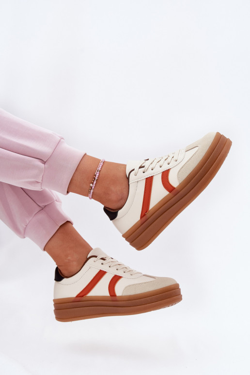 Sneakersy Damskie Na Platformie Beżowe Tolianna Sneakersy Damskie Na Platformie Beżowe Tolianna