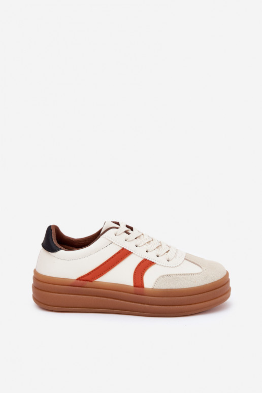 Sneakersy Damskie Na Platformie Beżowe Tolianna Sneakersy Damskie Na Platformie Beżowe Tolianna