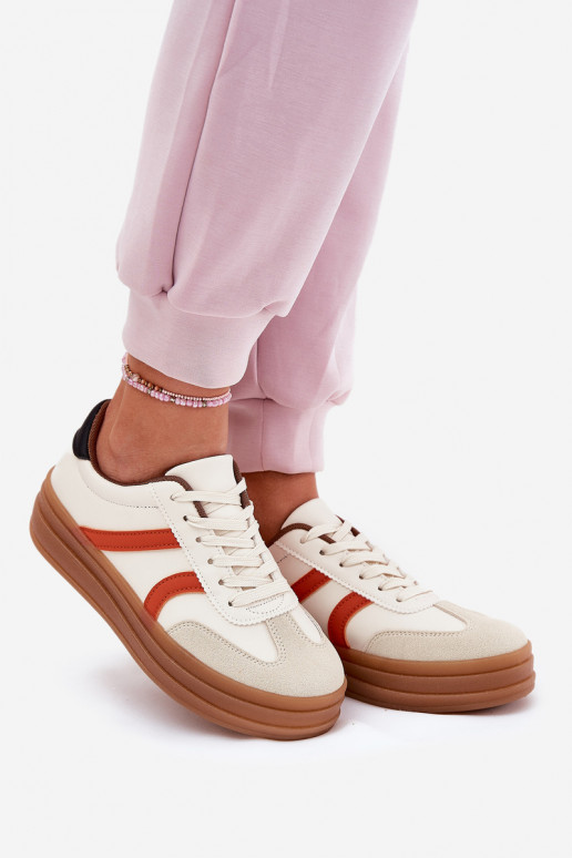 Sneakersy Damskie Na Platformie Beżowe Tolianna Sneakersy Damskie Na Platformie Beżowe Tolianna
