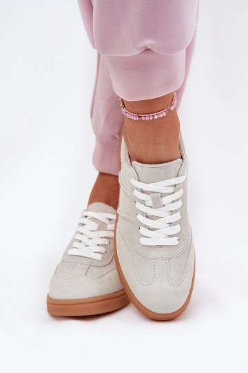 Suede Low Sneakers Women Grey Paliana