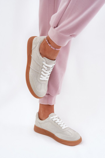 Zamszowe Niskie Sneakersy Damskie Szare Paliana 2