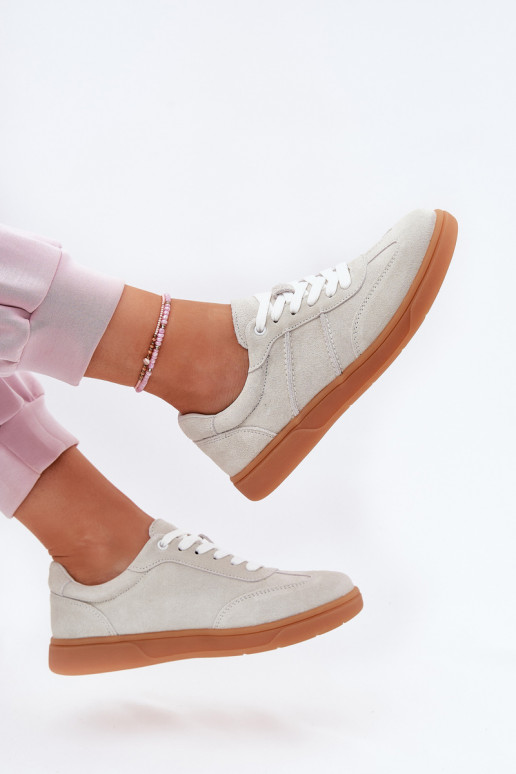 Suede Low Sneakers Women Grey Paliana