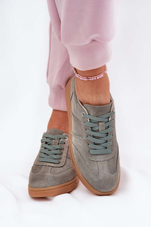 Women'S Low Suede Sneakers Green Paliana