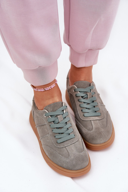 Women'S Low Suede Sneakers Green Paliana