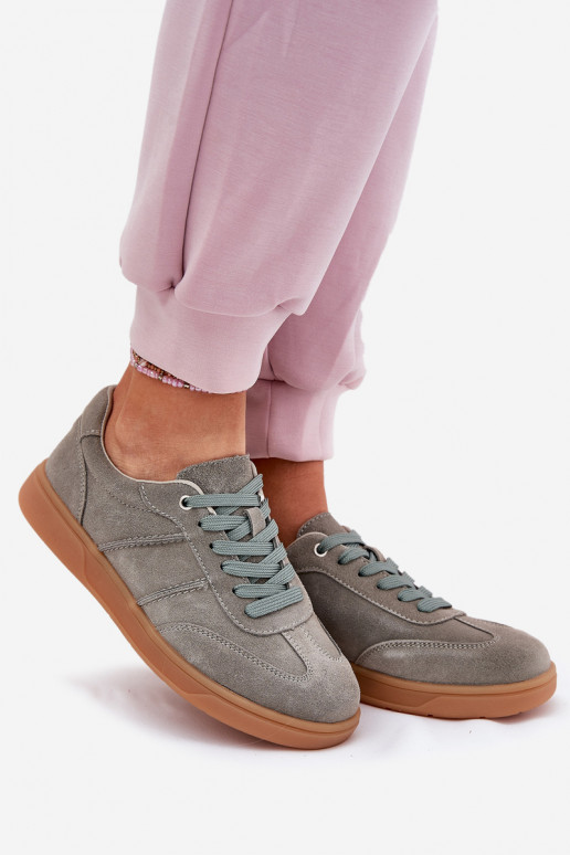 Women'S Low Suede Sneakers Green Paliana