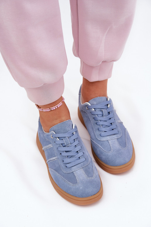 Women's Low Suede Sneakers Blue Paliana