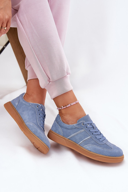 Women's Low Suede Sneakers Blue Paliana
