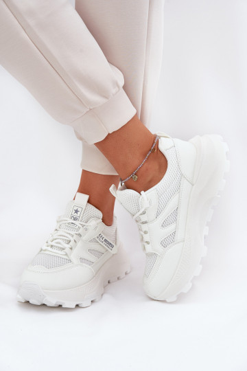 Women's Sports Sneakers On Thick Sole White Prononice 2