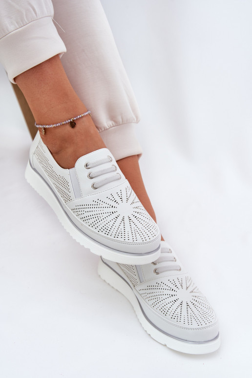 Women's Slip-On Lace-Up Shoes White Azethia Women's Slip-On Lace-Up Shoes White Azethia