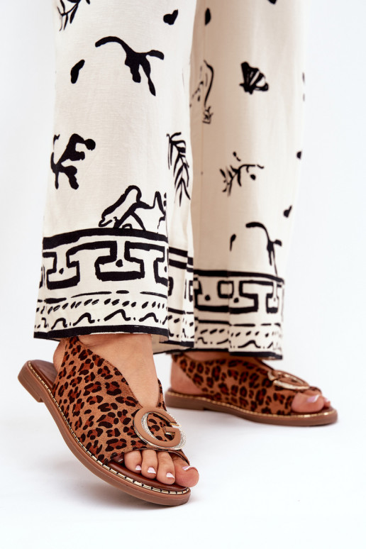 Flat Sandals With Decoration Leopard... Flat Sandals With Decoration Leopard...