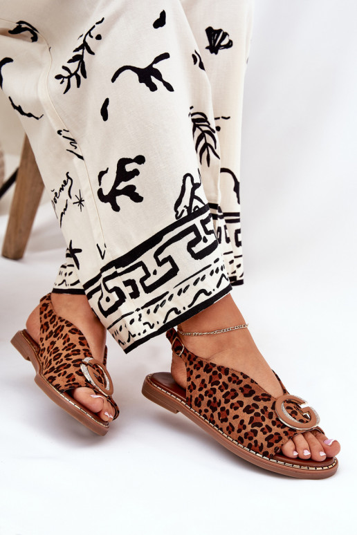 Flat Sandals With Decoration Leopard... Flat Sandals With Decoration Leopard...