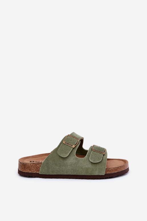 Ladies Suede Sandals With Buckles Big Star RR274A393 Green Ladies Suede Sandals With Buckles Big Star RR274A393 Green