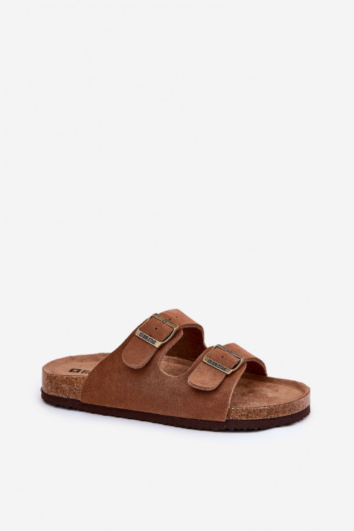 Suede Women's Slippers With Buckles Big Star RR274A394 Brown Suede Women's Slippers With Buckles Big Star RR274A394 Brown