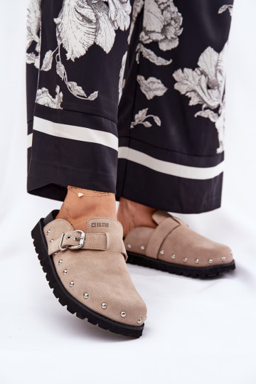 Suede Slippers Women's On Platform Big Star RR274A376 Beige 2