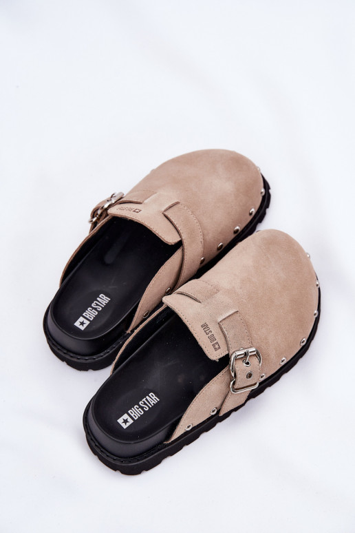 Suede Slippers Women's On Platform Big Star RR274A376 Beige