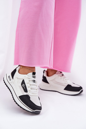 Women's Sports Shoes On Platform Big Star RR274A223 HI-POLY SYSTEM Black-White 2