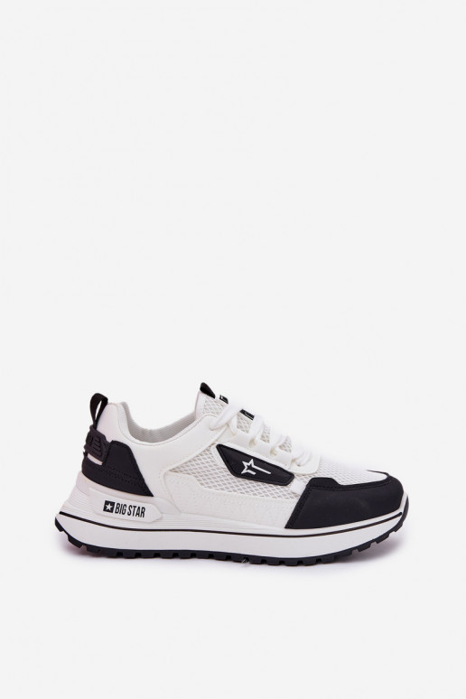 Buty Sportowe Damskie Na Platformie Big Star RR274A223 HI-POLY SYSTEM Biało-Czarne