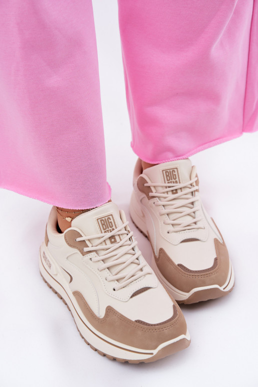 Sneakersy Damskie Big Star RR274A216 HI-POLY SYSTEM Beżowe