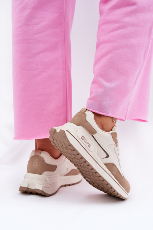 Sneakersy Damskie Big Star RR274A216 HI-POLY SYSTEM Beżowe