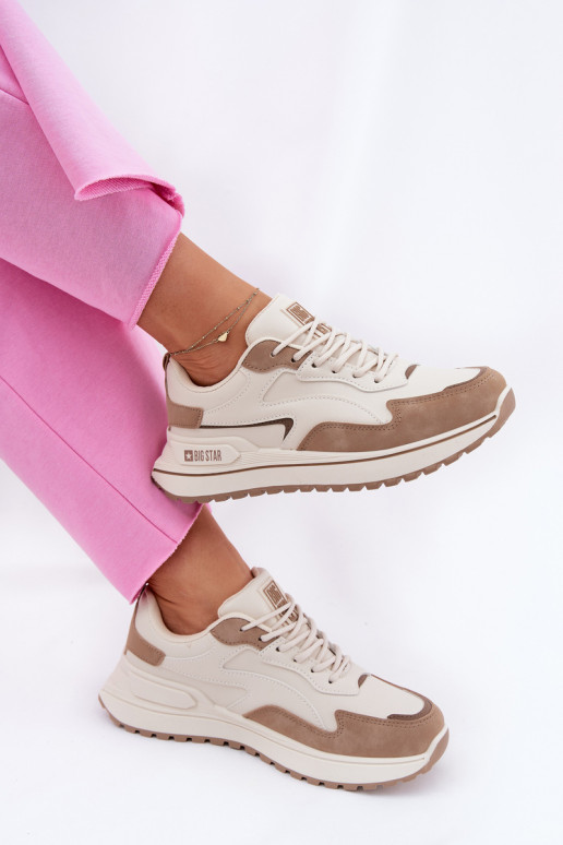 Sneakersy Damskie Big Star RR274A216 HI-POLY SYSTEM Beżowe