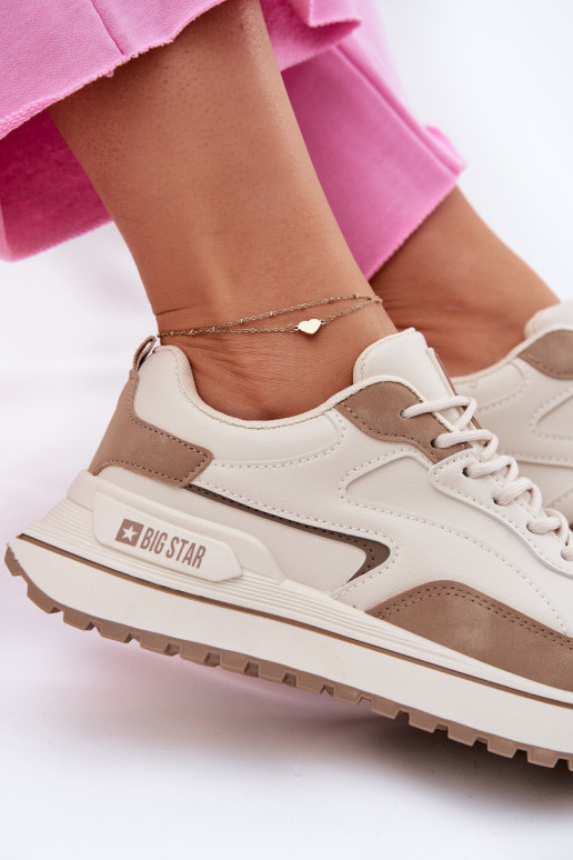 Sneakersy Damskie Big Star RR274A216 HI-POLY SYSTEM Beżowe