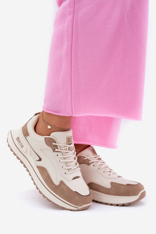 Sneakersy Damskie Big Star RR274A216 HI-POLY SYSTEM Beżowe