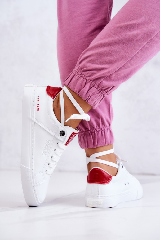 Leather Sneakers Big Star JJ274212 White and Red