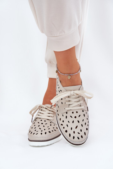 Ladies Leather Shoes S.Barski LR51-610 Beige 2