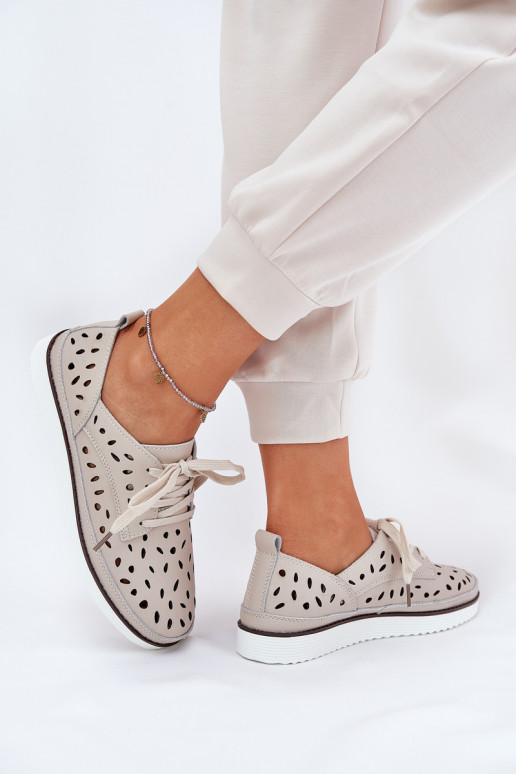 Ladies Leather Shoes S.Barski LR51-610 Beige Ladies Leather Shoes S.Barski LR51-610 Beige