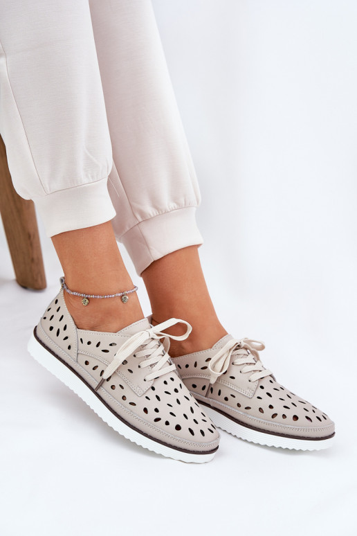 Ladies Leather Shoes S.Barski LR51-610 Beige Ladies Leather Shoes S.Barski LR51-610 Beige