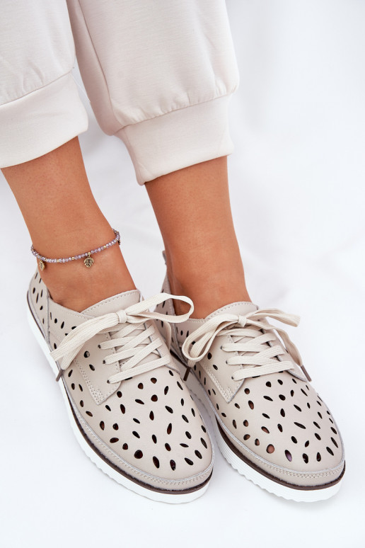 Ladies Leather Shoes S.Barski LR51-610 Beige Ladies Leather Shoes S.Barski LR51-610 Beige