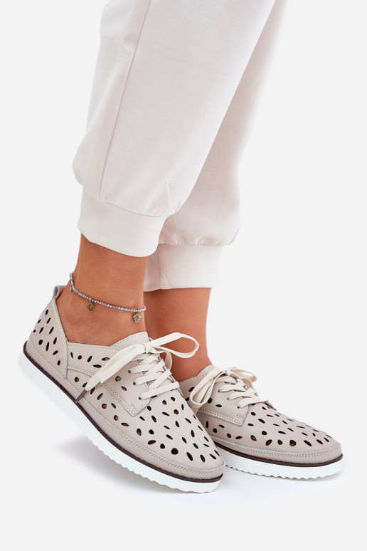 Ladies Leather Shoes S.Barski LR51-610 Beige Ladies Leather Shoes S.Barski LR51-610 Beige