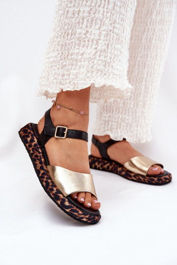 Leather Elegant Women's Sandals S.Barski GR51-603 Gold 2