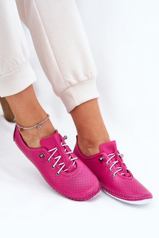 Ladies Leather Shoes Made Of Natural Leather Artiker 54C0830 Pink