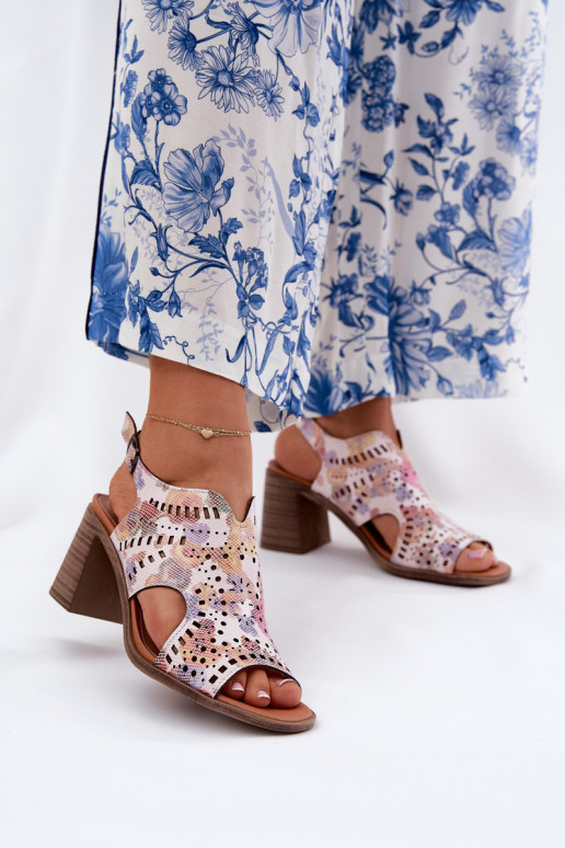 Cutout Women's Sandals On Heel Multicolor Tosine Cutout Women's Sandals On Heel Multicolor Tosine