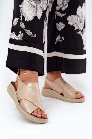 Women's Sandals Made Of Eco Leather Gold Tosmelia 2
